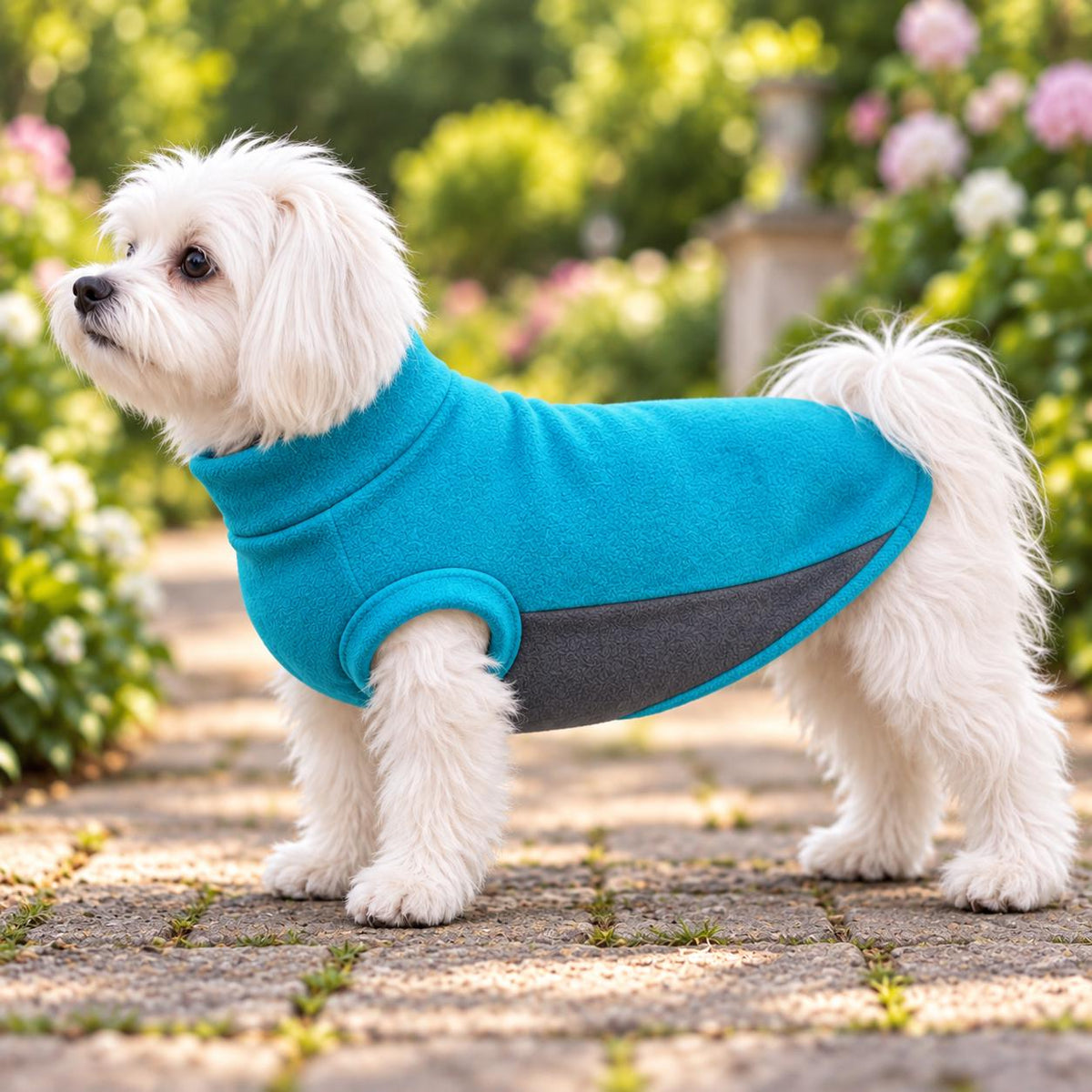 Two Tone Fleece Dog Jumper, Colour Block Dog Sweater, Warm Polar Fleece Dog Coat, Cosy Winter Dog Clothing, Handmade Dog Jumper