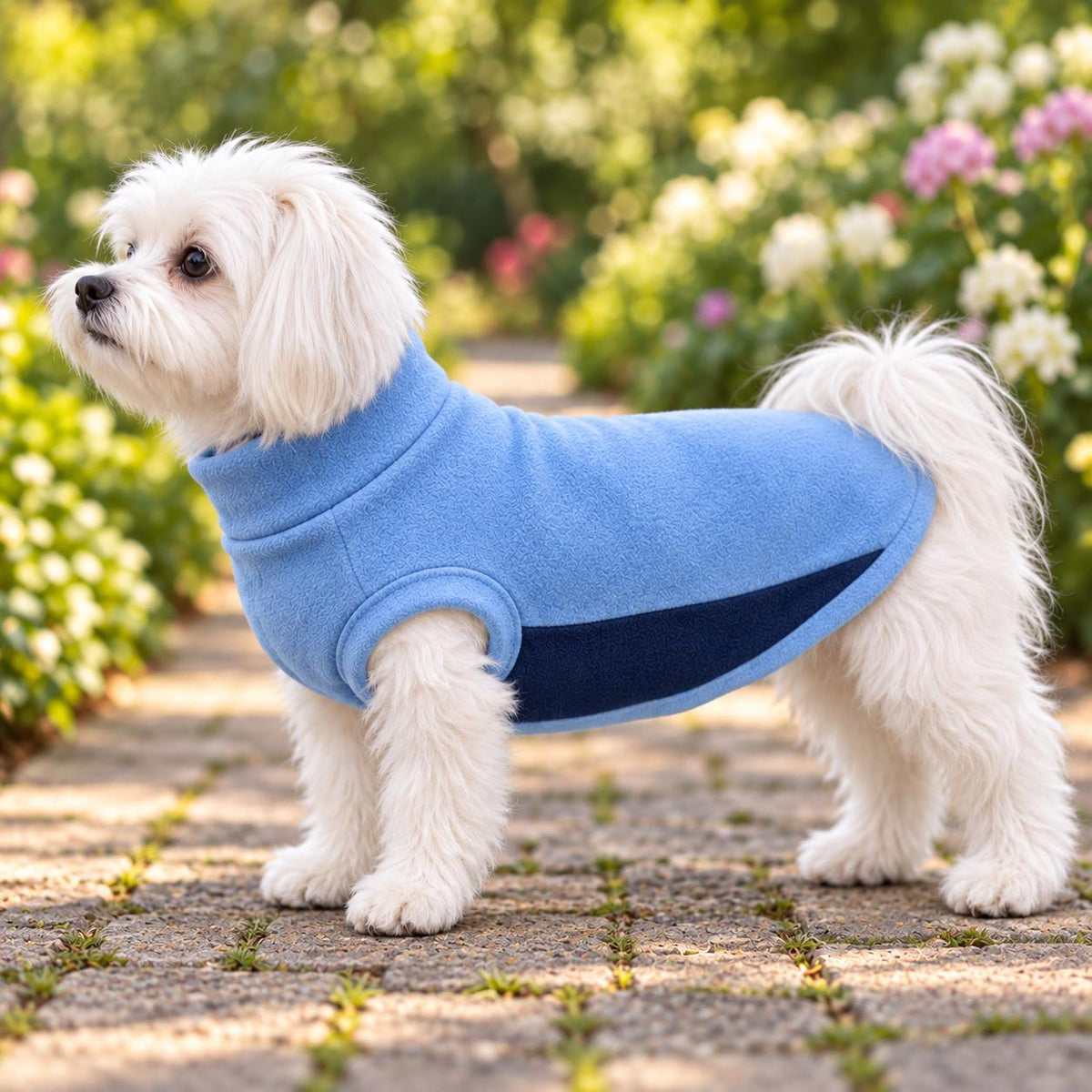 Two Tone Fleece Dog Jumper, Colour Block Dog Sweater, Warm Polar Fleece Dog Coat, Cosy Winter Dog Clothing, Handmade Dog Jumper