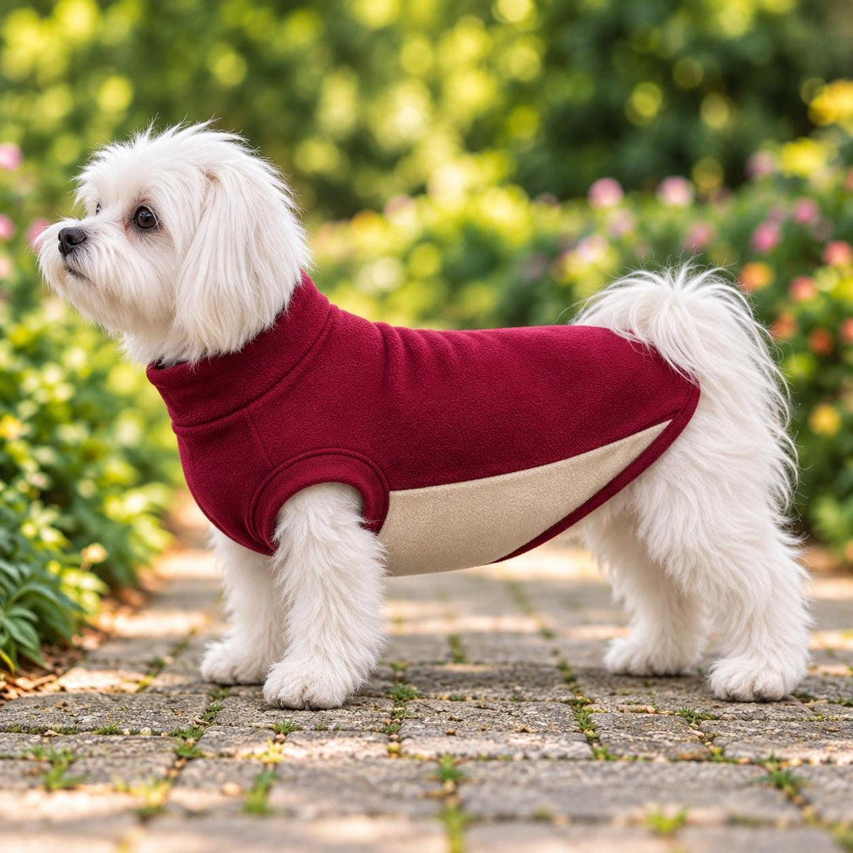 Two Tone Fleece Dog Jumper, Colour Block Dog Sweater, Warm Polar Fleece Dog Coat, Cosy Winter Dog Clothing, Handmade Dog Jumper
