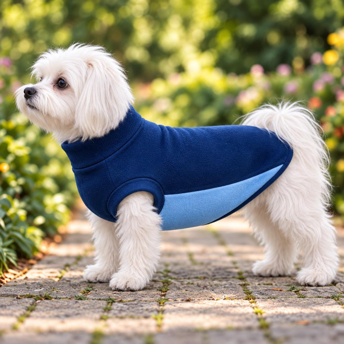 Two Tone Fleece Dog Jumper, Colour Block Dog Sweater, Warm Polar Fleece Dog Coat, Cosy Winter Dog Clothing, Handmade Dog Jumper