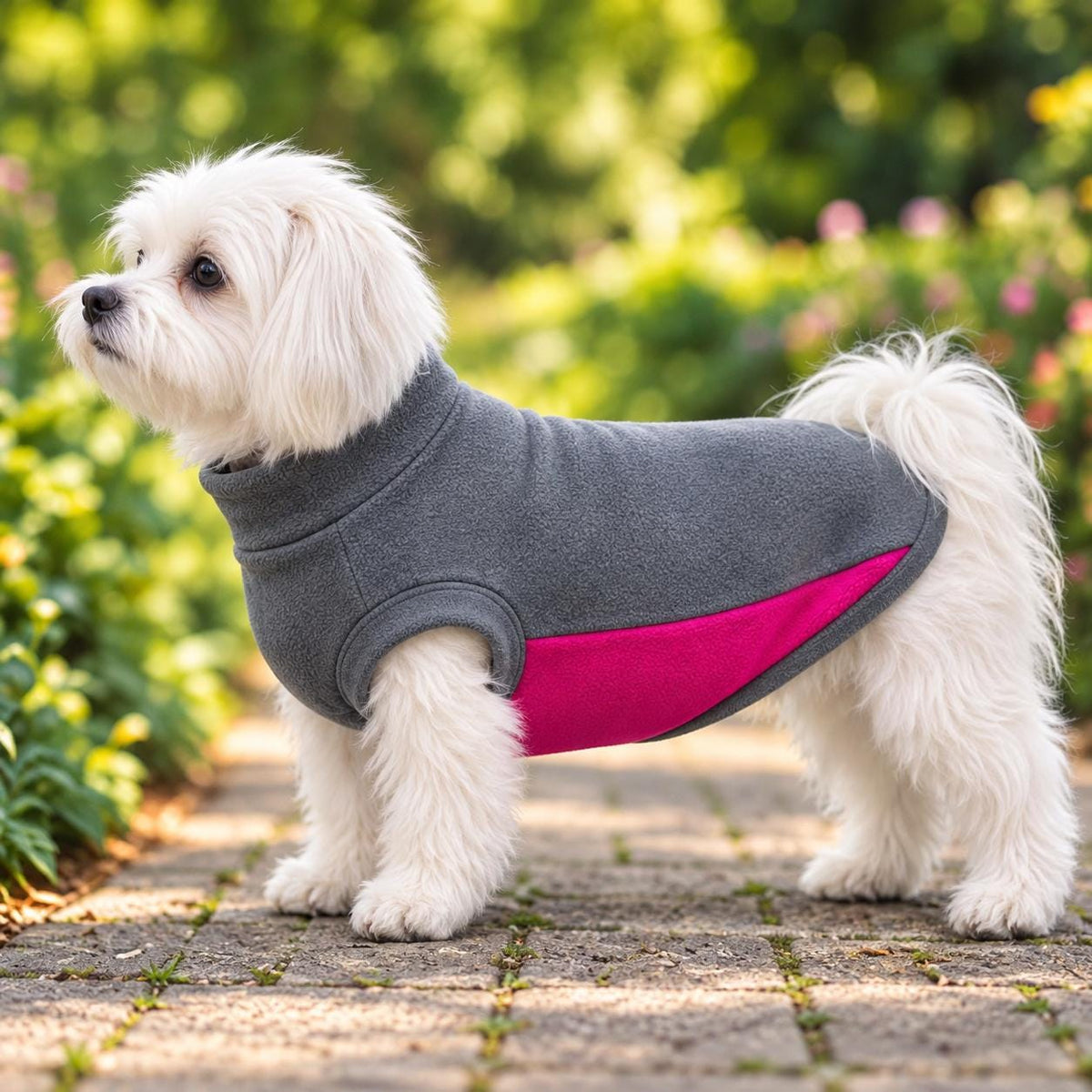 Two Tone Fleece Dog Jumper, Colour Block Dog Sweater, Warm Polar Fleece Dog Coat, Cosy Winter Dog Clothing, Handmade Dog Jumper