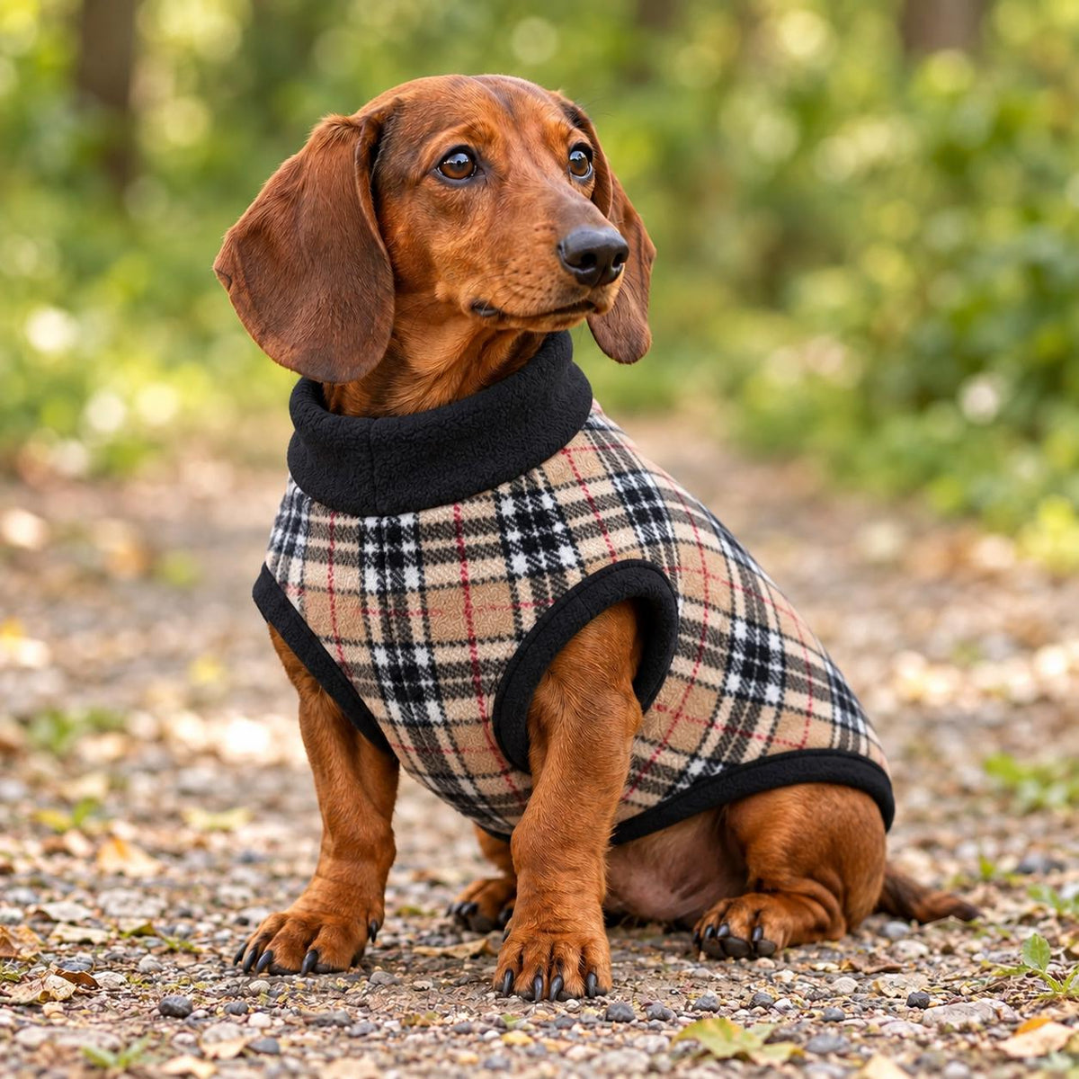 Handmade Two Tone Fleece Jumper For Sausage Dog, Warm Dachshund Coat, Small to Large Dog Clothing