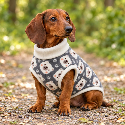 Bear Fleece Dog Jumper Sweater for Dachshunds & Small Dogs Pet Pullover | Sausage Dog Clothes