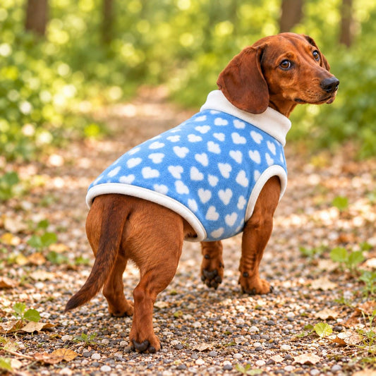 Sausage Dog Fleece Sweater | Dachshund Jumper | Warm Dog Coat | Soft Winter Pet Clothing | Small Dog Pullover