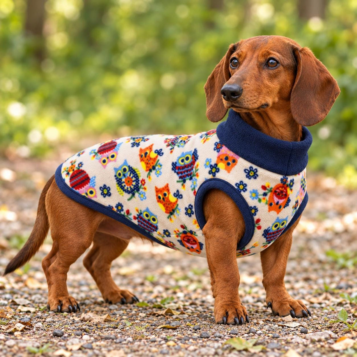 Owl Fleece Dog Jumper Sweater for Dachshunds & Small Dogs Pet Pullover | Sausage Dog Clothes