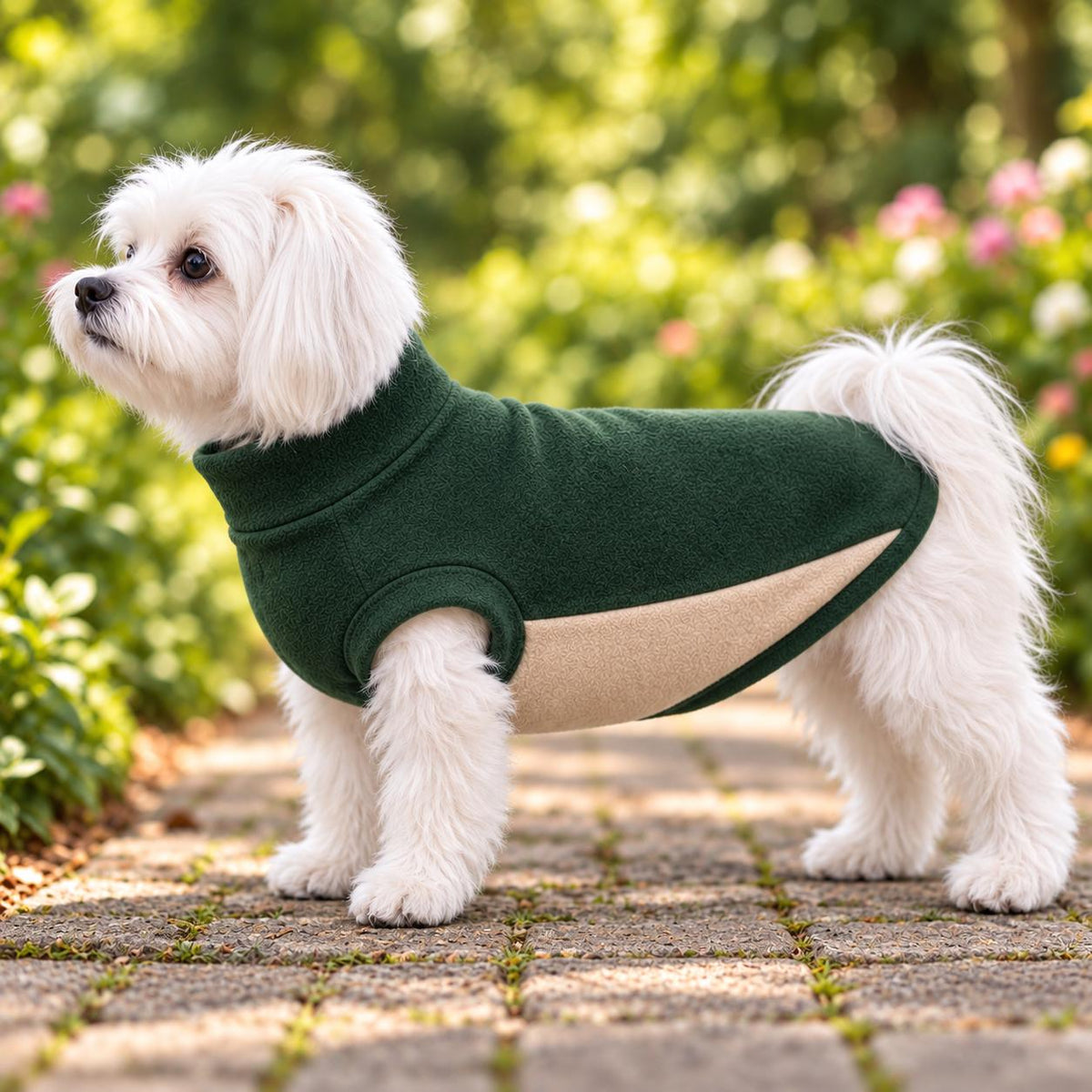 Two Tone Fleece Dog Jumper, Colour Block Dog Sweater, Warm Polar Fleece Dog Coat, Cosy Winter Dog Clothing, Handmade Dog Jumper