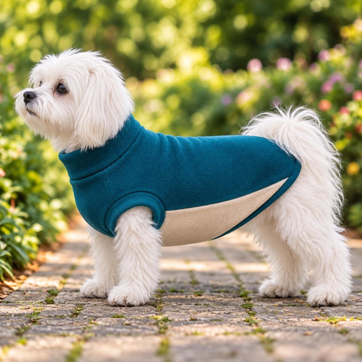 Two Tone Fleece Dog Jumper, Colour Block Dog Sweater, Warm Polar Fleece Dog Coat, Cosy Winter Dog Clothing, Handmade Dog Jumper