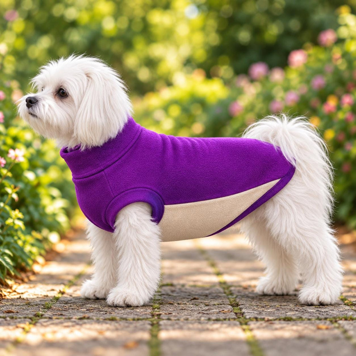 Two Tone Fleece Dog Jumper, Colour Block Dog Sweater, Warm Polar Fleece Dog Coat, Cosy Winter Dog Clothing, Handmade Dog Jumper