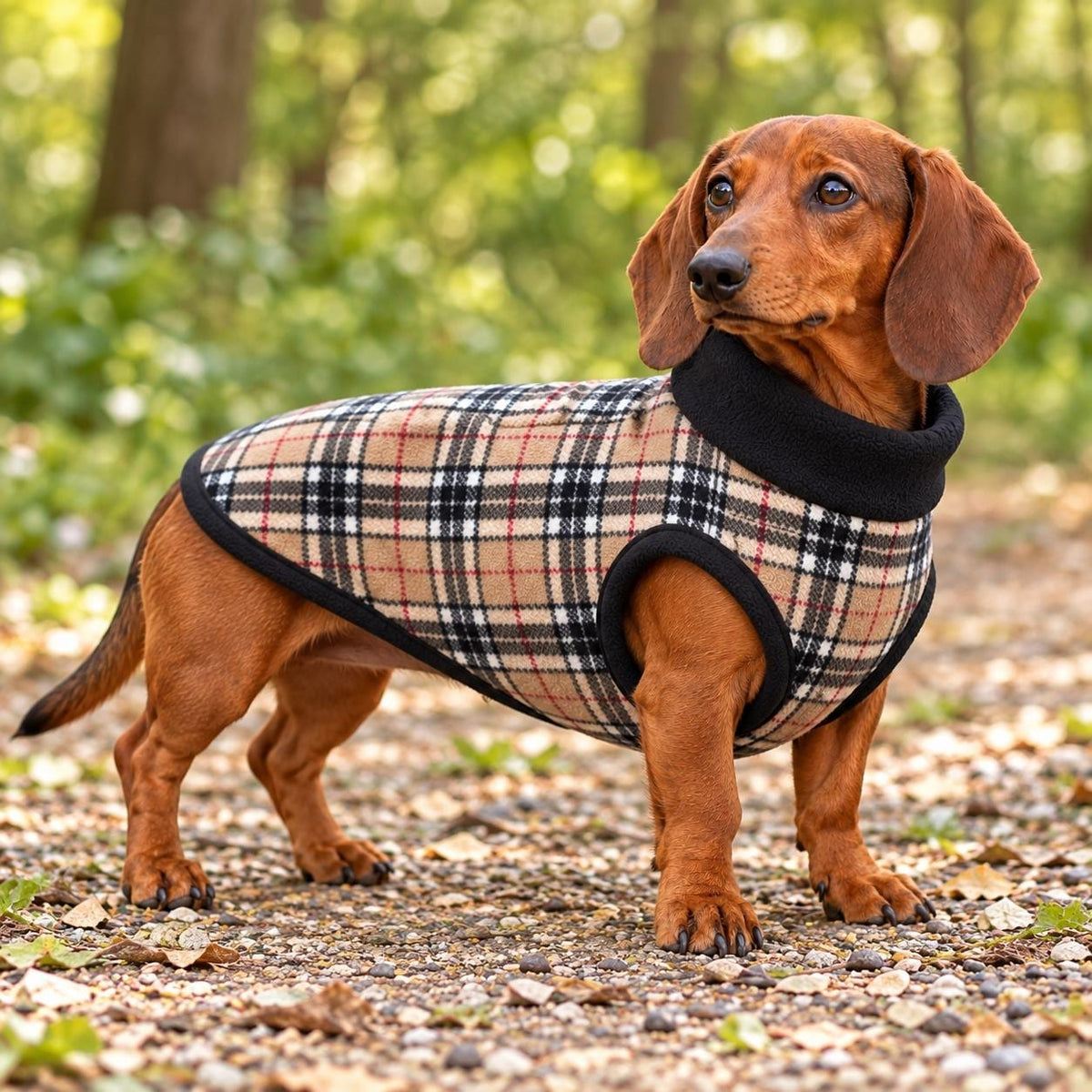 Handmade Two Tone Fleece Jumper For Sausage Dog, Warm Dachshund Coat, Small to Large Dog Clothing