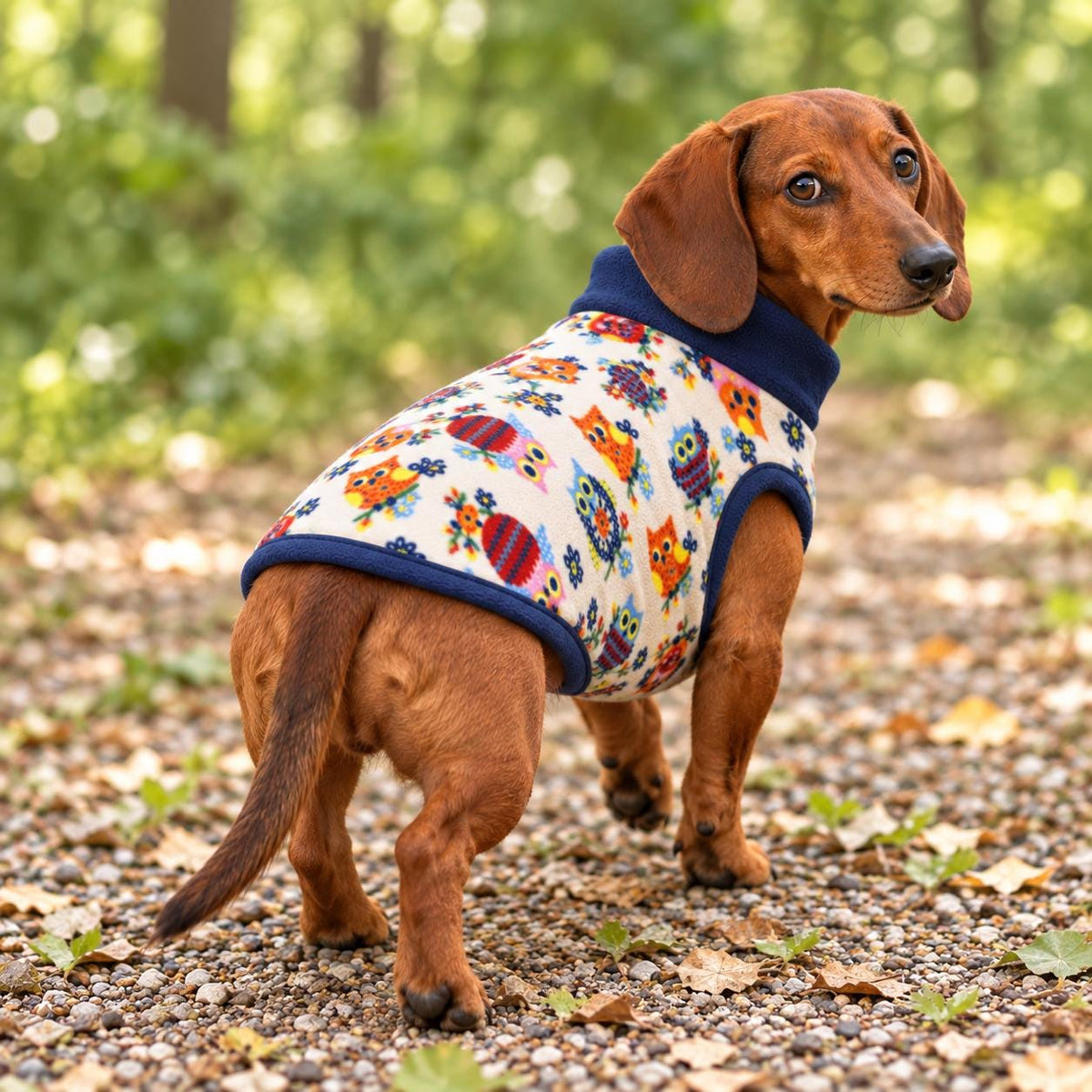 Owl Fleece Dog Jumper Sweater for Dachshunds & Small Dogs Pet Pullover | Sausage Dog Clothes