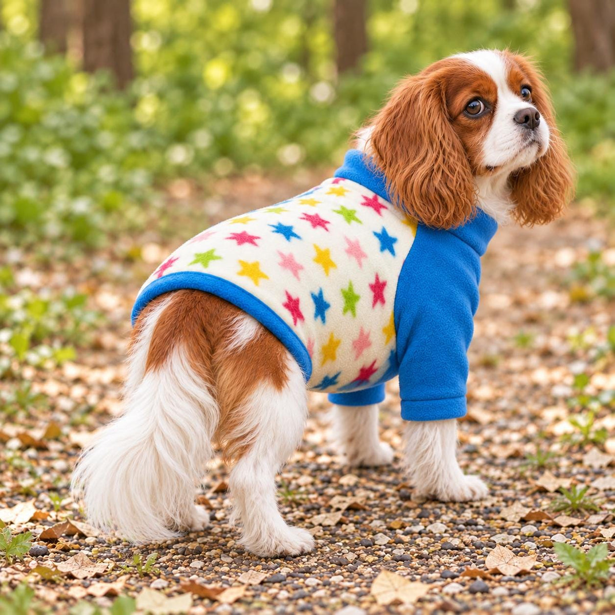 Dog Raglan Jumper, Star & Tartan Fleece Dog Sweater, Soft Dog Clothes, Small to Large Dogs XS-3XL, Handmade