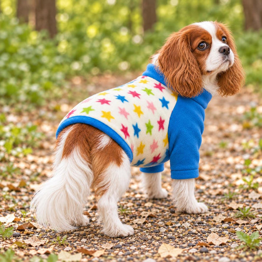 Dog Raglan Jumper, Star & Tartan Fleece Dog Sweater, Soft Dog Clothes, Small to Large Dogs XS-3XL, Handmade