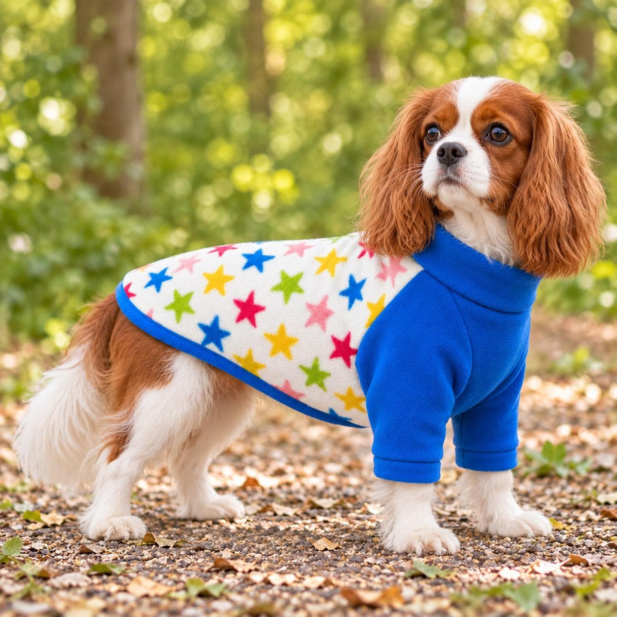 Dog Raglan Jumper, Star & Tartan Fleece Dog Sweater, Soft Dog Clothes, Small to Large Dogs XS-3XL, Handmade