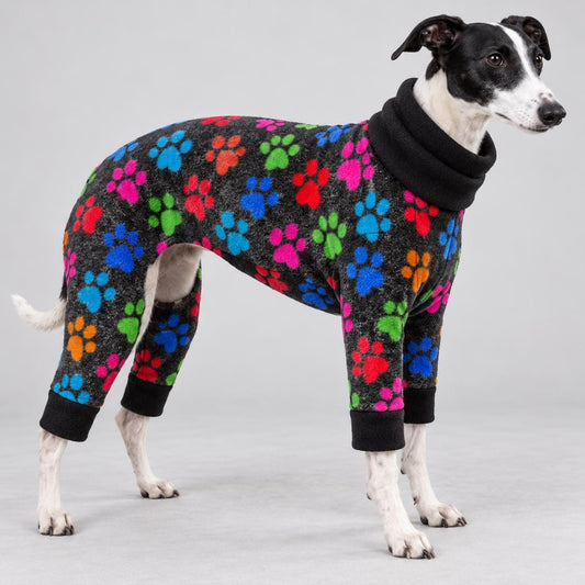 Whippet Fleece Jumpsuit, Dog Pyjamas, Warm Onesie for Sighthounds, Greyhound Italian Whippet Winter Suit, Soft Dog Romper
