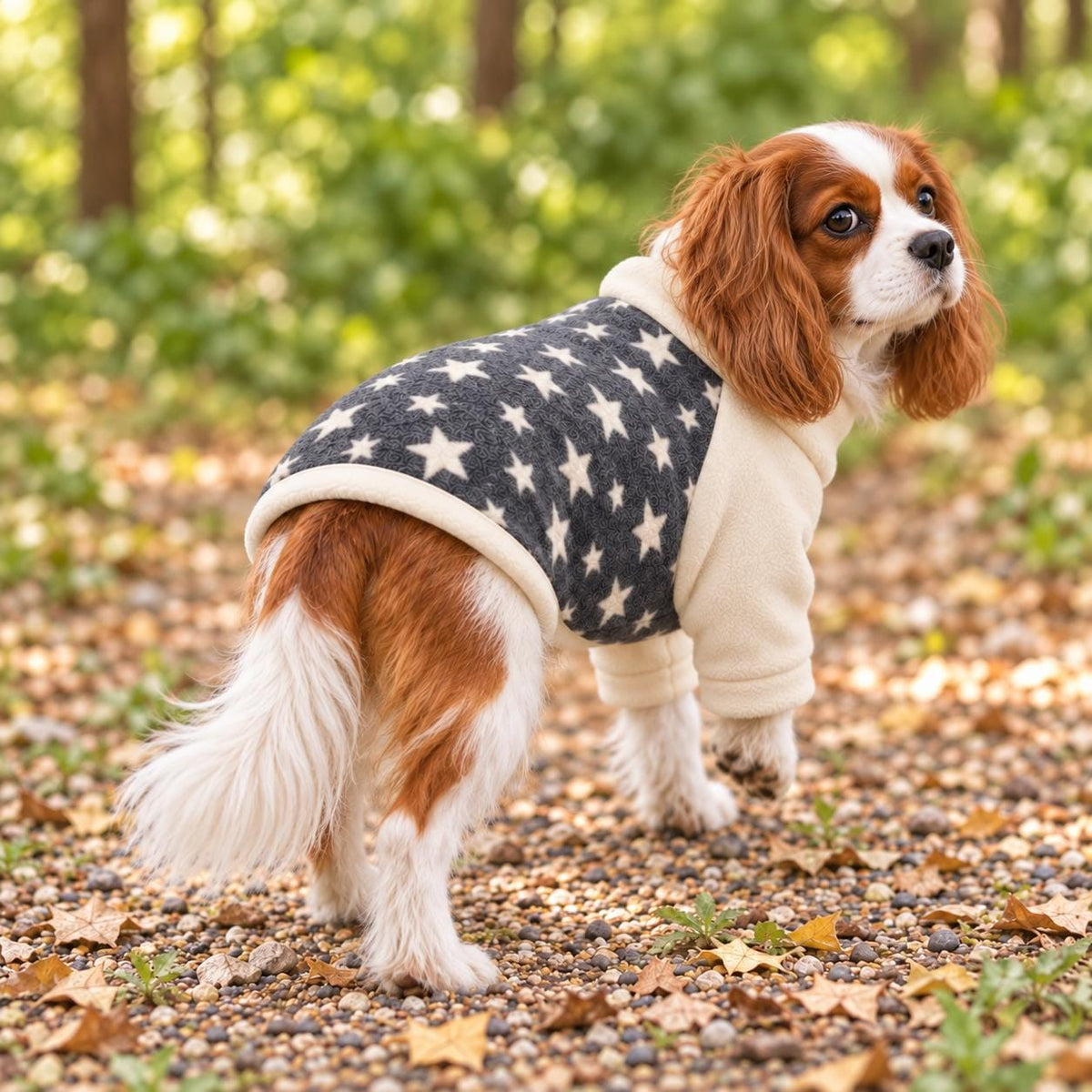 Dog Raglan Jumper, Star & Tartan Fleece Dog Sweater, Soft Dog Clothes, Small to Large Dogs XS-3XL, Handmade