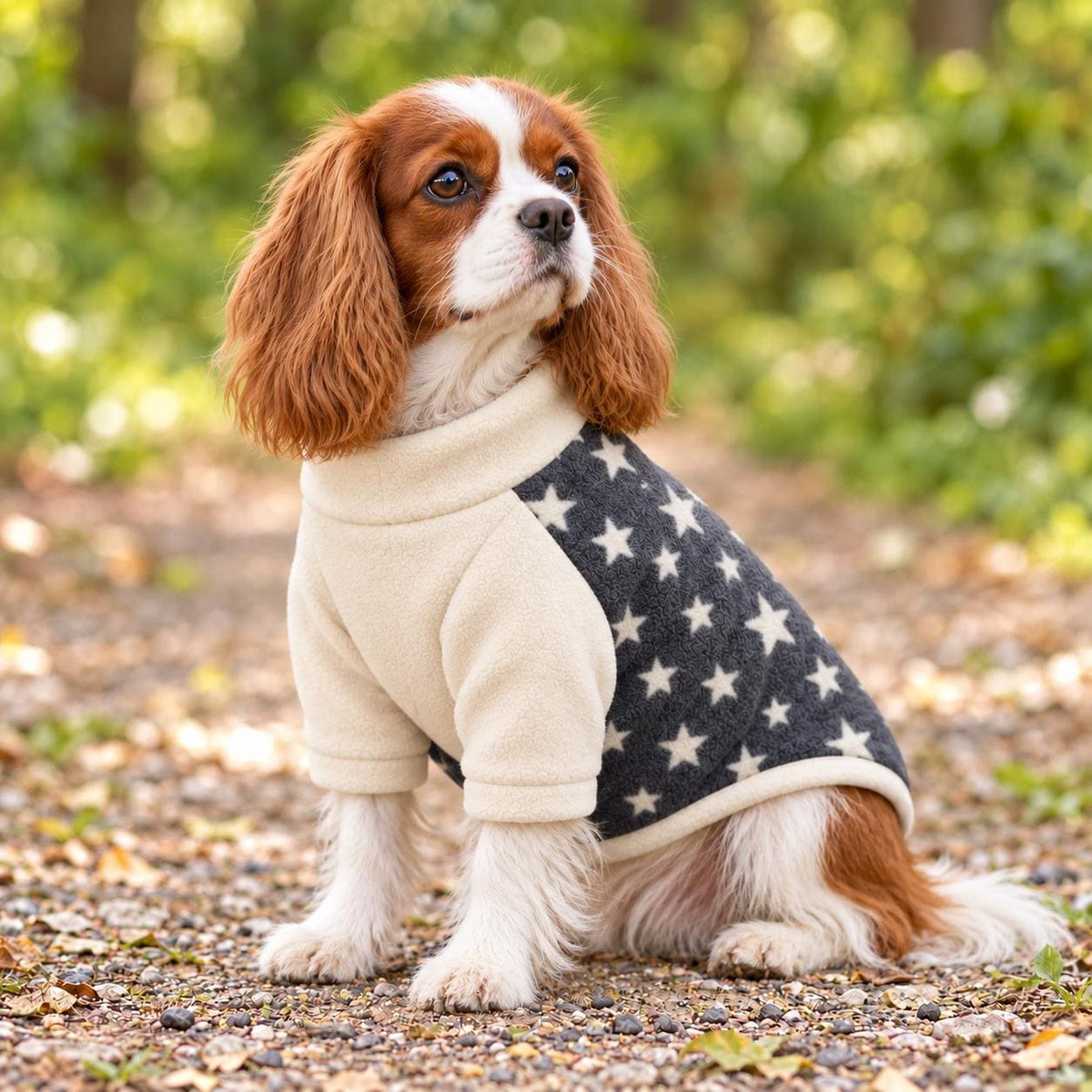 Dog Raglan Jumper, Star & Tartan Fleece Dog Sweater, Soft Dog Clothes, Small to Large Dogs XS-3XL, Handmade