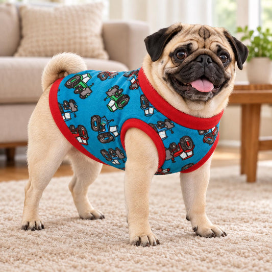Fleece Dog Vest Designed for Pugs, Frenchie, Bulldogs Sleeveless Pullover for similar compact, deep-chested breeds. | Warm Dog Jumper