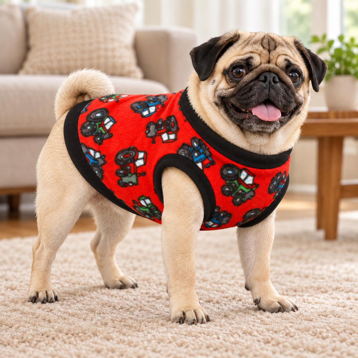 Fleece Dog Vest Designed for Pugs, Frenchie, Bulldogs Sleeveless Pullover for similar compact, deep-chested breeds. | Warm Dog Jumper
