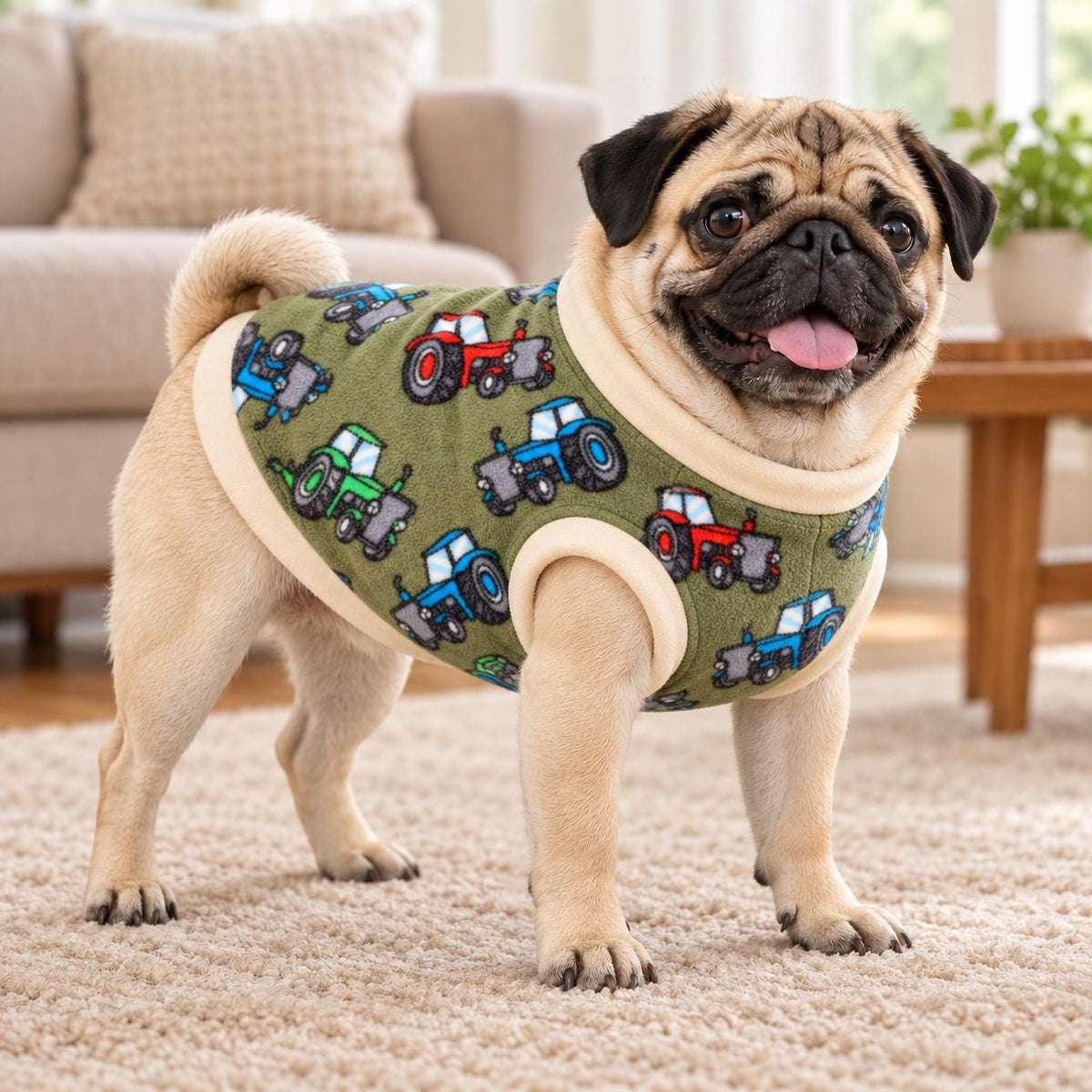 Fleece Dog Vest Designed for Pugs, Frenchie, Bulldogs Sleeveless Pullover for similar compact, deep-chested breeds. | Warm Dog Jumper