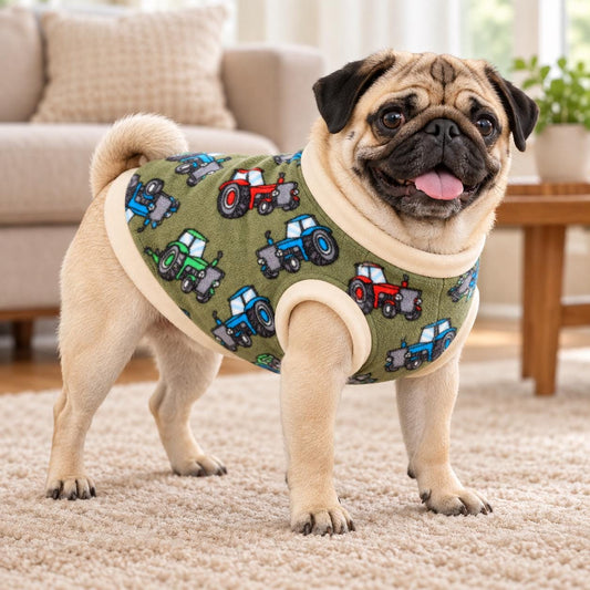 Fleece Dog Vest Designed for Pugs, Frenchie, Bulldogs Sleeveless Pullover for similar compact, deep-chested breeds. | Warm Dog Jumper