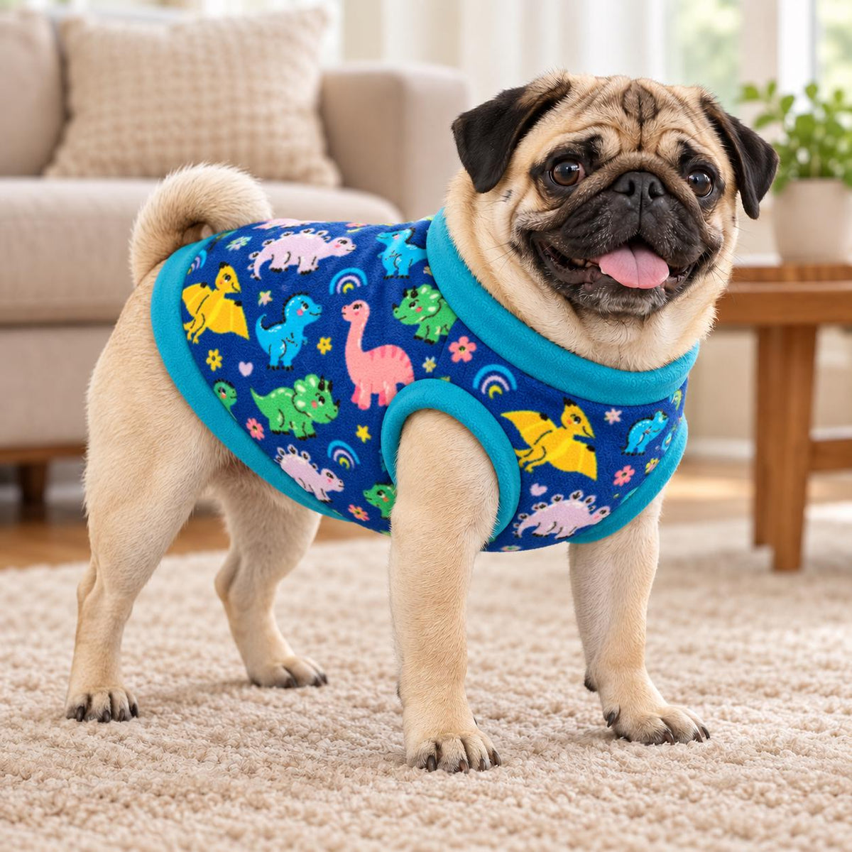Fleece Dog Vest Designed for Pugs, Frenchie, Bulldogs Sleeveless Pullover for similar compact, deep-chested breeds. | Warm Dog Jumper