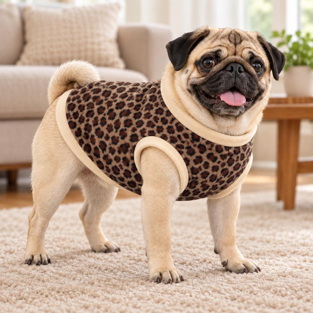 Fleece Dog Vest Designed for Pugs, Frenchie, Bulldogs Sleeveless Pullover for similar compact, deep-chested breeds. | Warm Dog Jumper