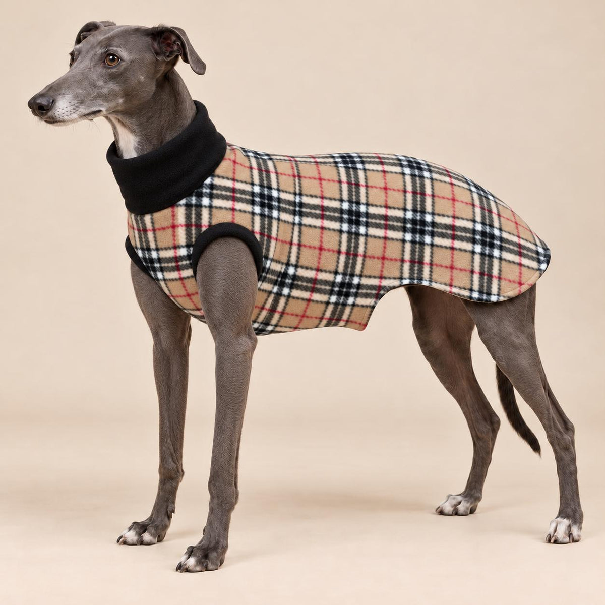 English Greyhound Fleece Jumper, Turtle Neck Dog Pyjamas, Greyhound Winter Top, Soft Fleece Greyhound Clothes