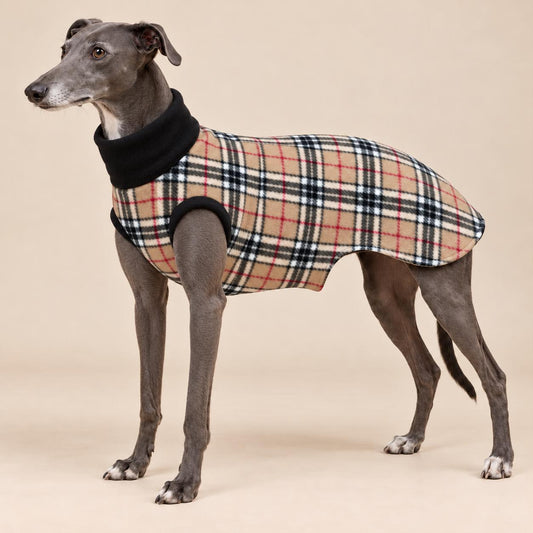 English Greyhound Fleece Jumper, Turtle Neck Dog Pyjamas, Greyhound Winter Top, Soft Fleece Greyhound Clothes