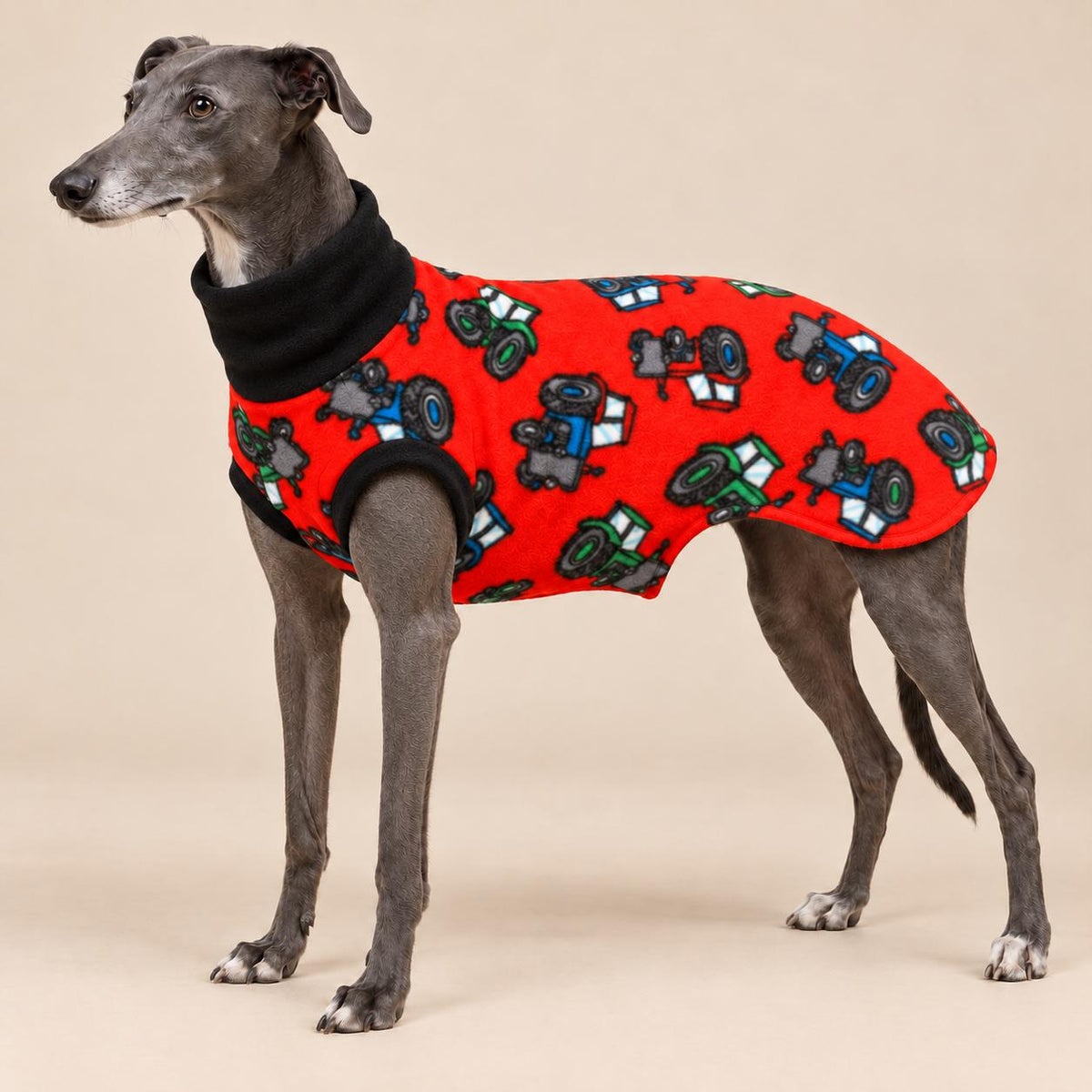 English Greyhound Fleece Jumper, Turtle Neck Dog Pyjamas, Greyhound Winter Top, Soft Fleece Greyhound Clothes