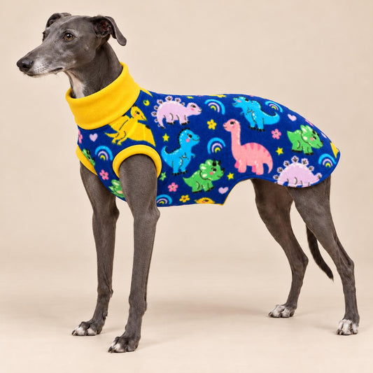 English Greyhound Fleece Jumper, Turtle Neck Dog Pyjamas, Greyhound Winter Top, Soft Fleece Greyhound Clothes