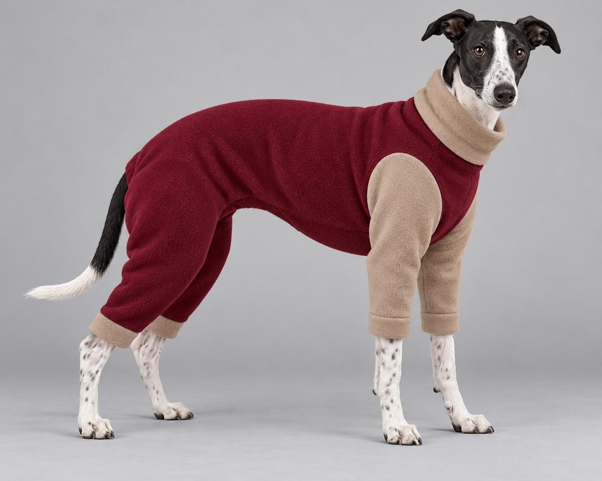 Whippet Fleece Jumpsuit Dog Pyjamas, Warm Onesie for Sighthounds, Whippet Winter Suit, Soft Dog Romper