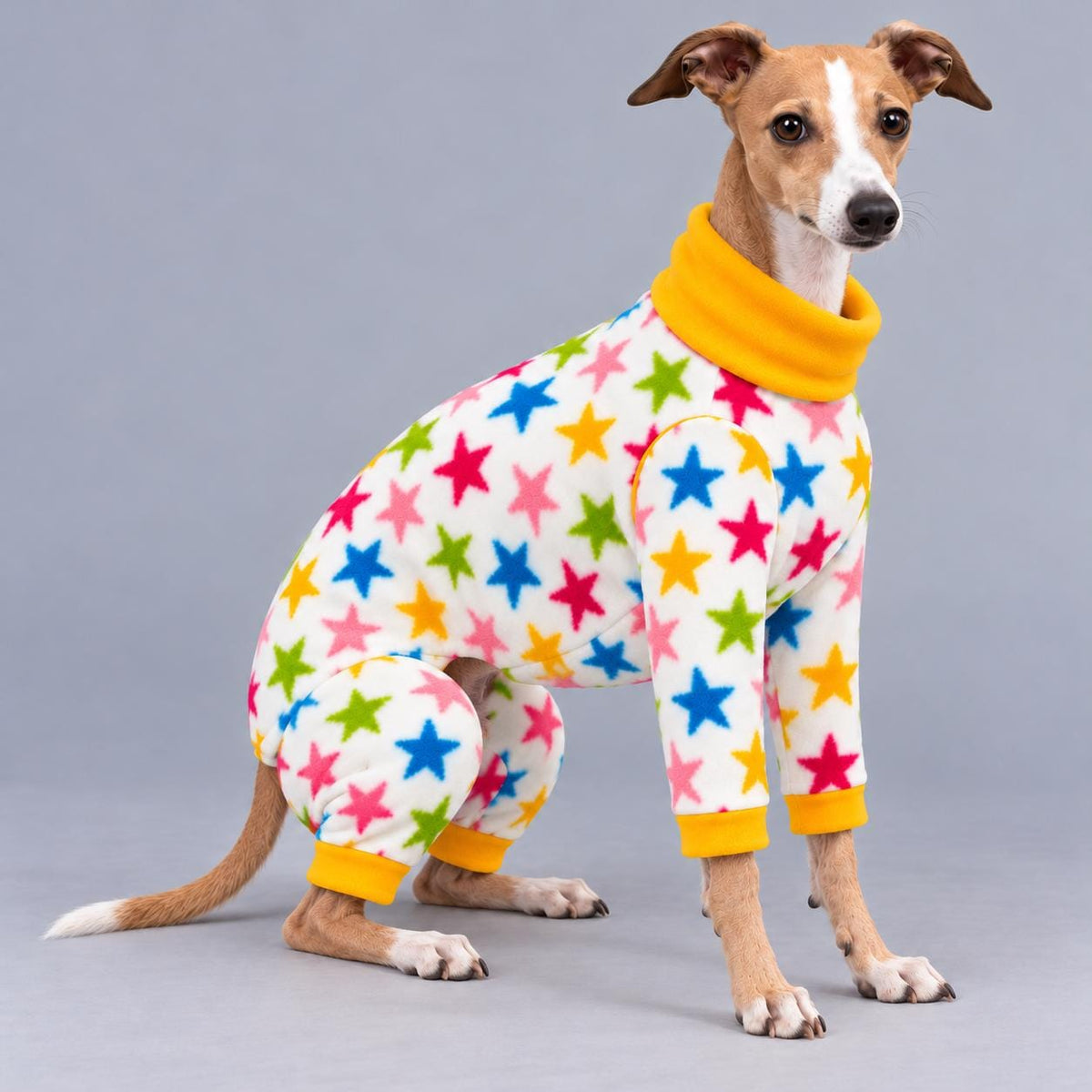 Italian Greyhound Fleece Onesie, Four-Leg Dog Pyjamas with Roll Neck, Warm Iggy Winter Clothes, Handmade Sighthound Jumper