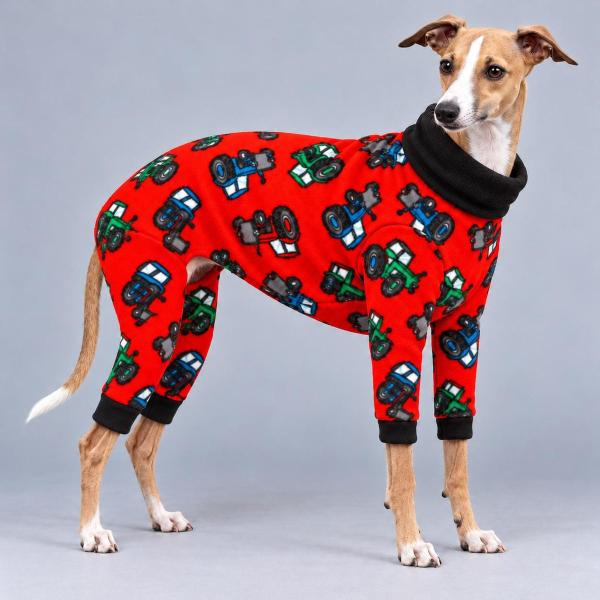 Italian Greyhound Fleece Onesie, Four-Leg Dog Pyjamas with Roll Neck, Warm Iggy Winter Clothes, Handmade Sighthound Jumper