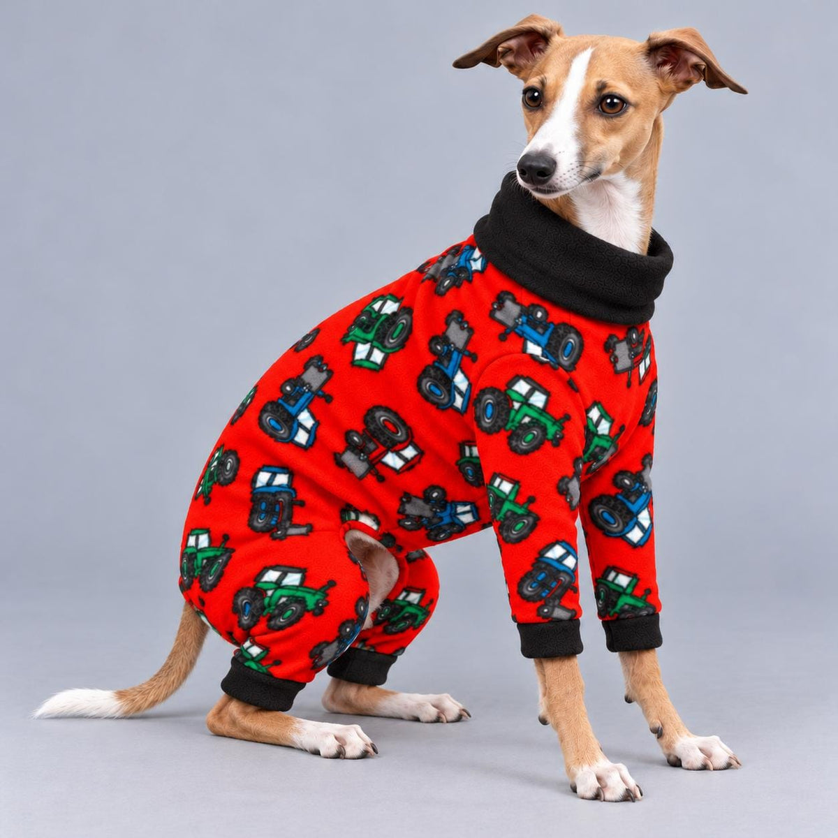 Italian Greyhound Fleece Onesie, Four-Leg Dog Pyjamas with Roll Neck, Warm Iggy Winter Clothes, Handmade Sighthound Jumper