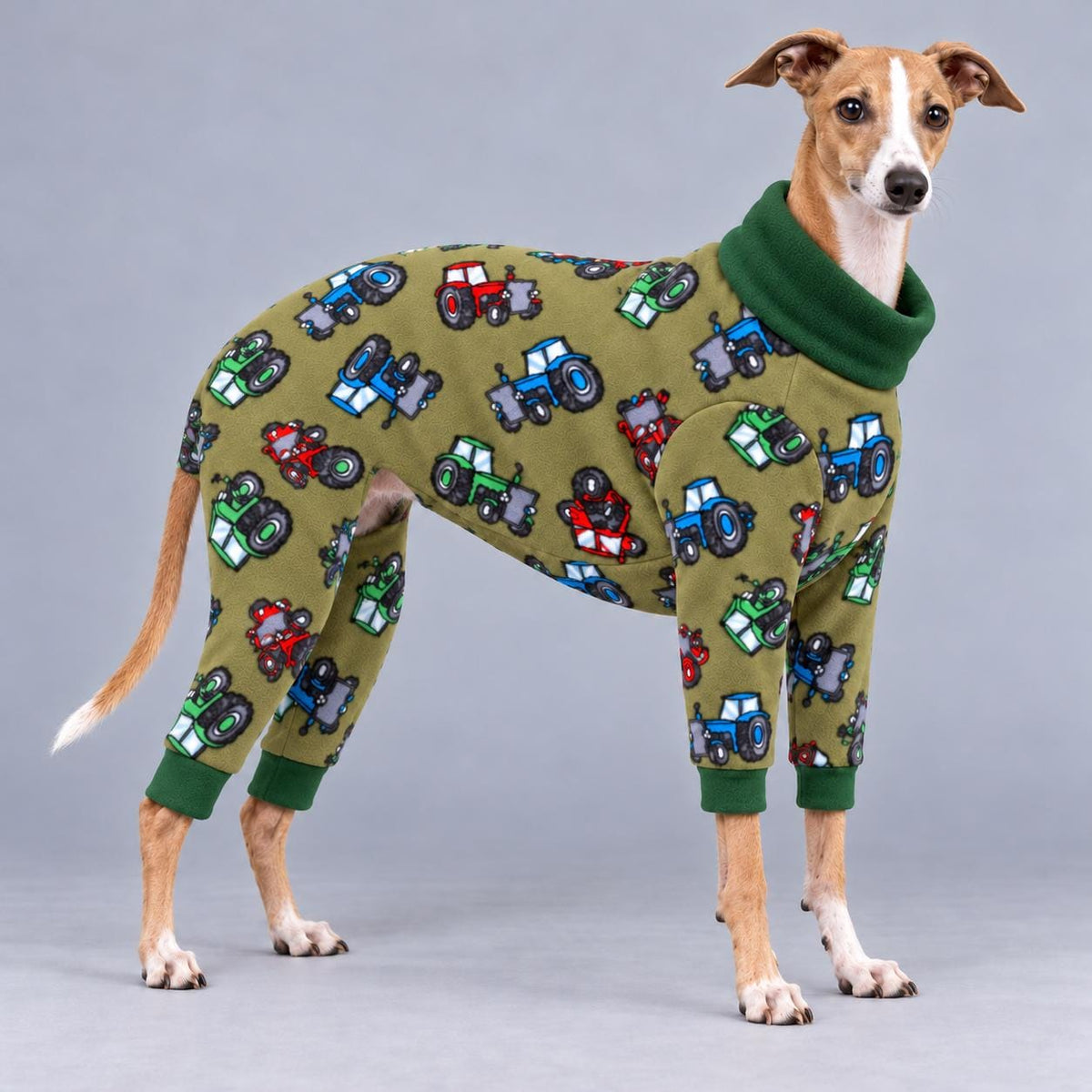 Italian Greyhound Fleece Onesie, Four-Leg Dog Pyjamas with Roll Neck, Warm Iggy Winter Clothes, Handmade Sighthound Jumper