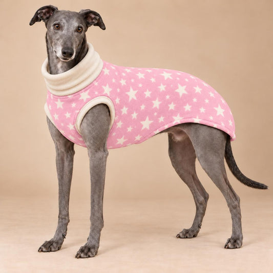 English Greyhound Fleece Jumper, Turtle Neck Dog Pyjamas, Greyhound Winter Top, Soft Fleece Greyhound Clothes