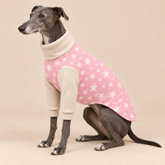 English Greyhound Fleece Jumper, Turtle Neck Dog Pyjamas, Greyhound Winter Top, Soft Fleece Greyhound Clothes