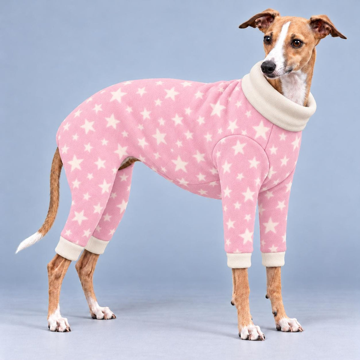Italian Greyhound Fleece Onesie, Four-Leg Dog Pyjamas with Roll Neck, Warm Iggy Winter Clothes, Handmade Sighthound Jumper