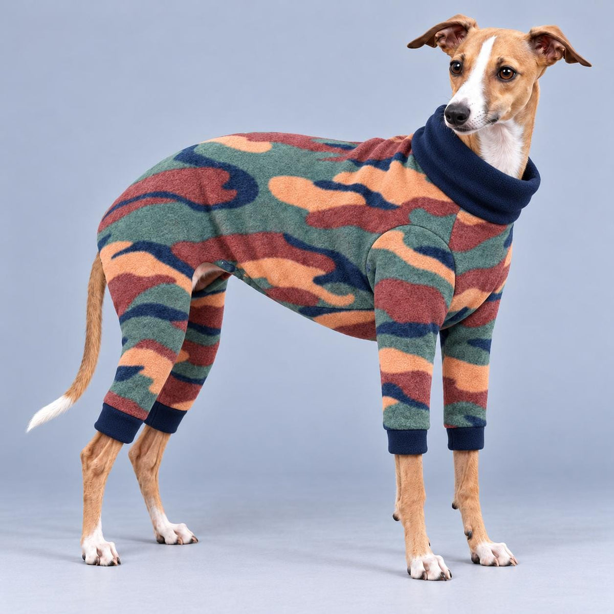 Italian Greyhound Fleece Onesie, Four-Leg Dog Pyjamas with Roll Neck, Warm Iggy Winter Clothes, Handmade Sighthound Jumper