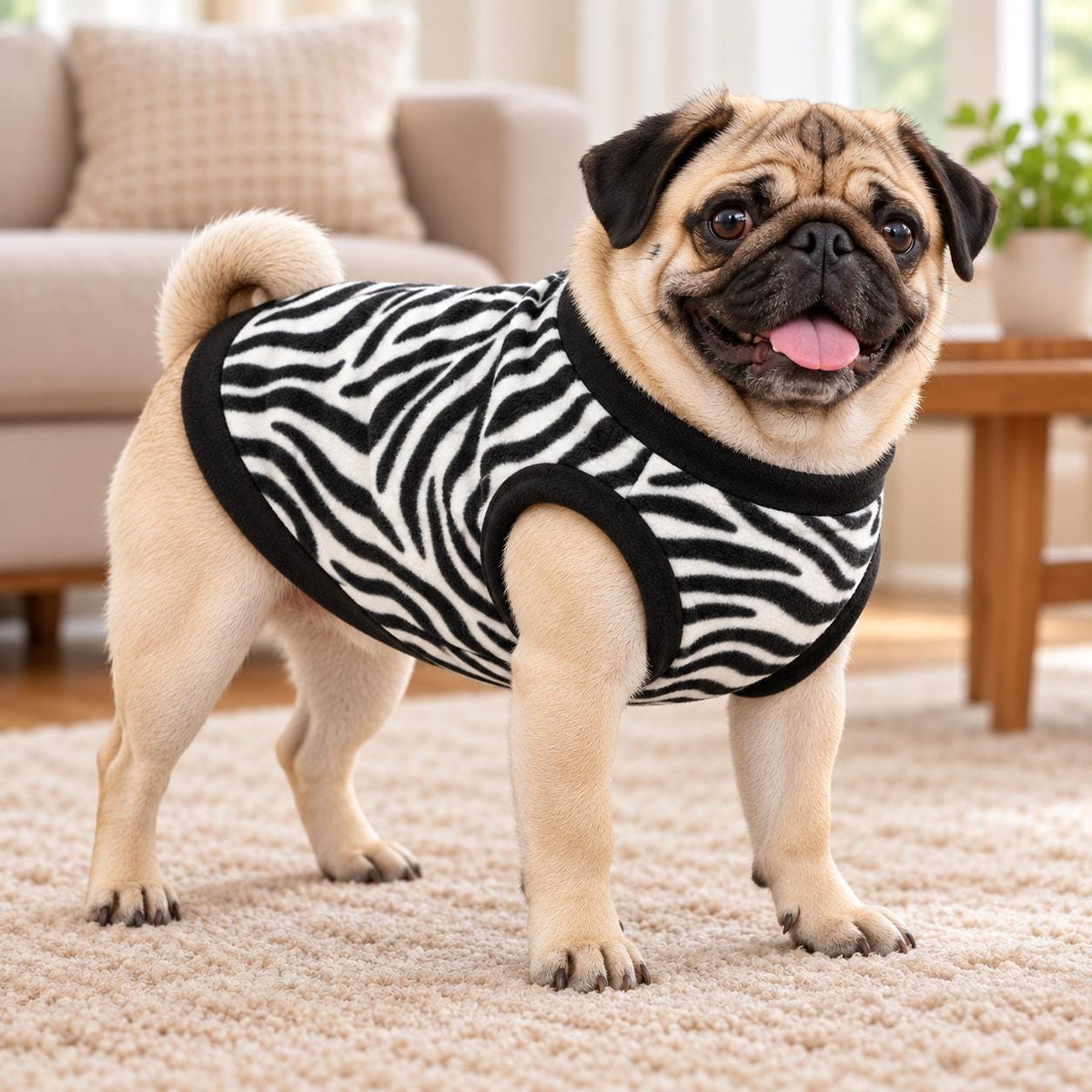 Fleece Dog Vest Designed for Pugs, Frenchie, Bulldogs Sleeveless Pullover for similar compact, deep-chested breeds. | Warm Dog Jumper