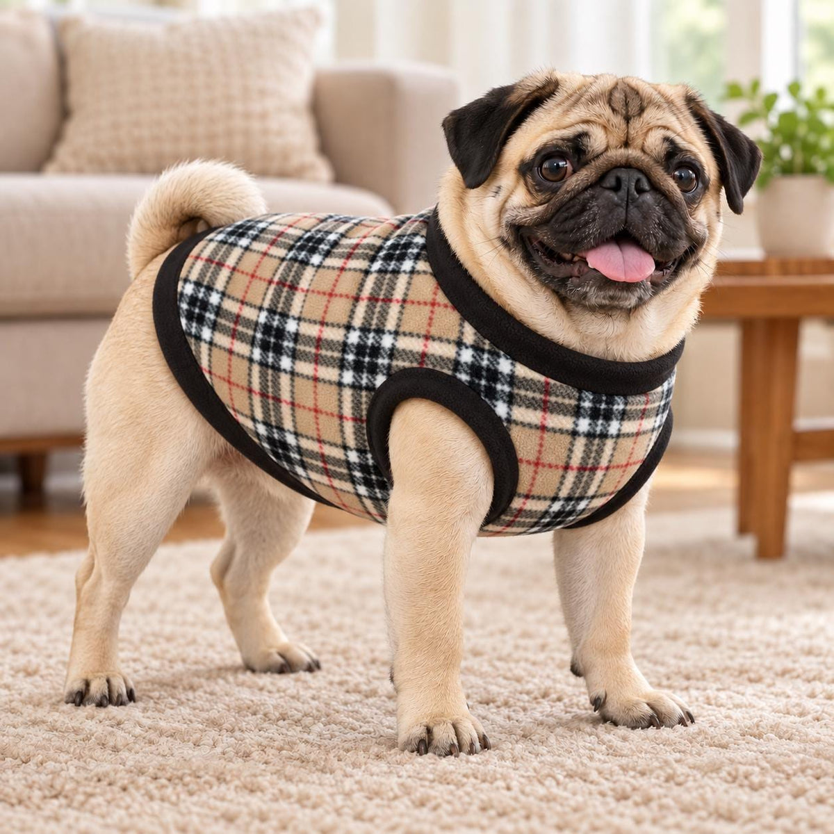Fleece Dog Vest Designed for Pugs, Frenchie, Bulldogs Sleeveless Pullover for similar compact, deep-chested breeds. | Warm Dog Jumper