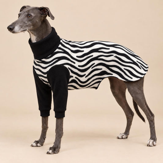 English Greyhound Fleece Jumper, Turtle Neck Dog Pyjamas, Greyhound Winter Top, Soft Fleece Greyhound Clothes