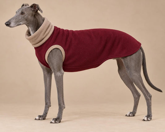 English Greyhound Fleece Jumper, Turtle Neck Dog Pyjamas, Greyhound Winter Top, Soft Fleece Greyhound Clothes