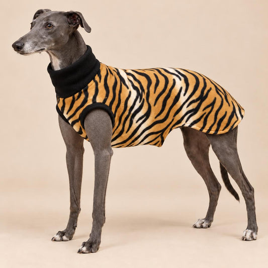 English Greyhound Fleece Jumper, Turtle Neck Dog Pyjamas, Greyhound Winter Top, Soft Fleece Greyhound Clothes