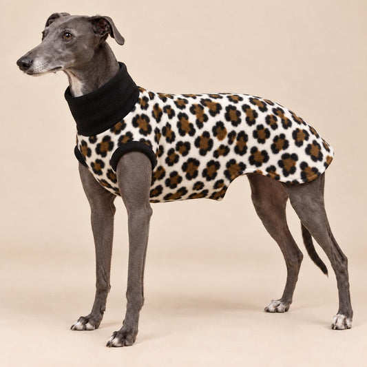 English Greyhound Fleece Jumper, Turtle Neck Dog Pyjamas, Greyhound Winter Top, Soft Fleece Greyhound Clothes