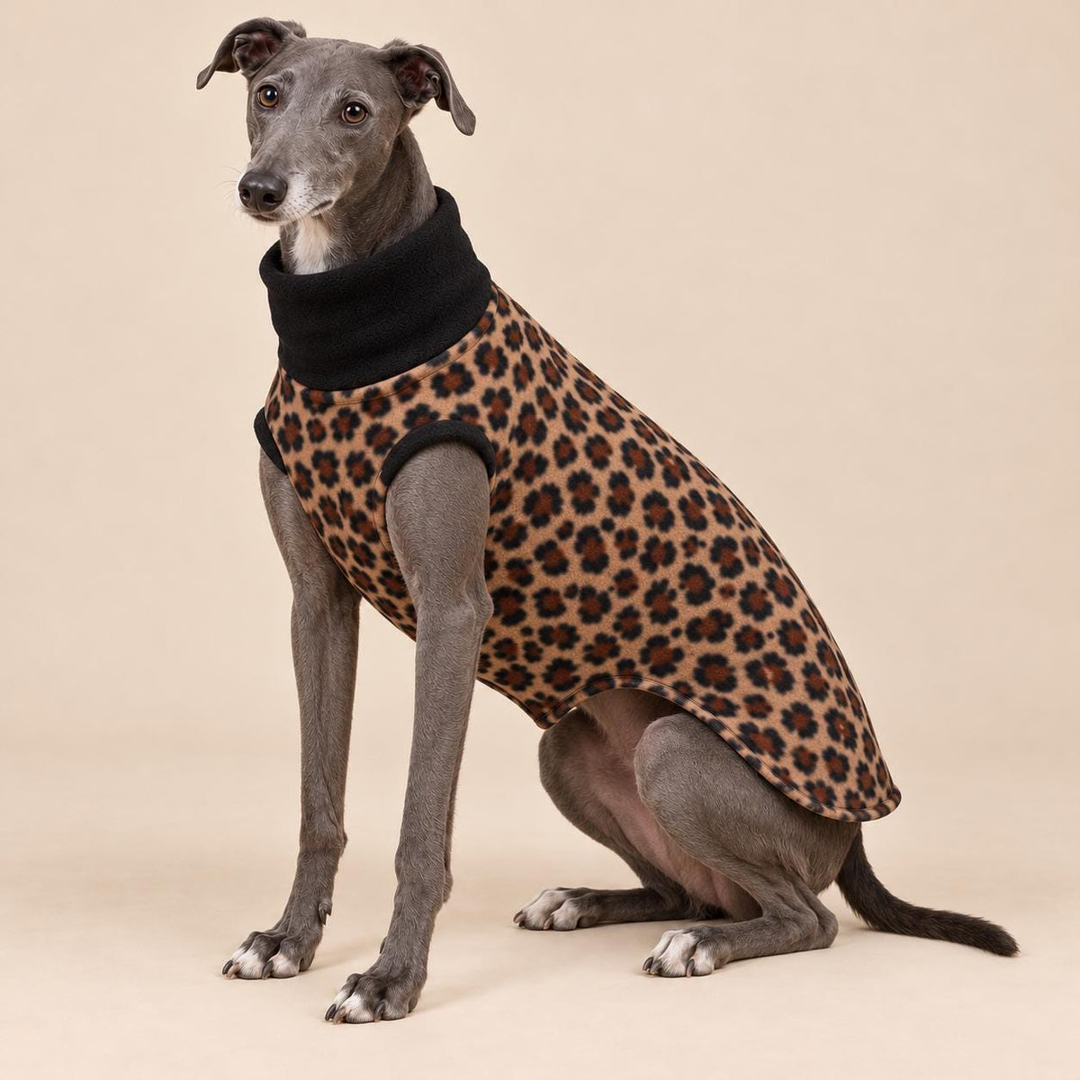 English Greyhound Fleece Jumper, Turtle Neck Dog Pyjamas, Greyhound Winter Top, Soft Fleece Greyhound Clothes