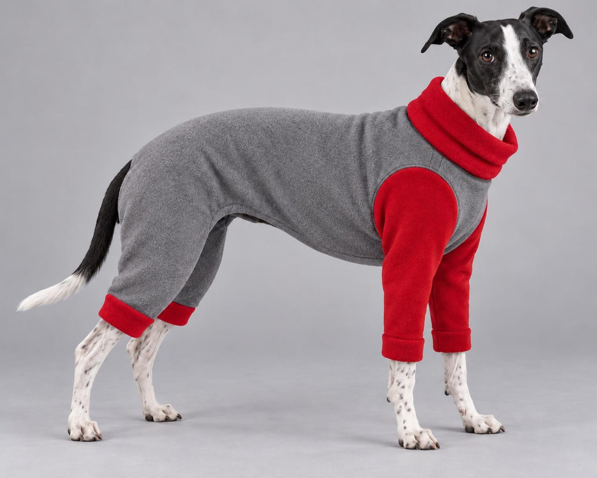 Whippet Fleece Jumpsuit Dog Pyjamas, Warm Onesie for Sighthounds, Whippet Winter Suit, Soft Dog Romper