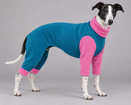 Whippet Fleece Jumpsuit Dog Pyjamas, Warm Onesie for Sighthounds, Whippet Winter Suit, Soft Dog Romper