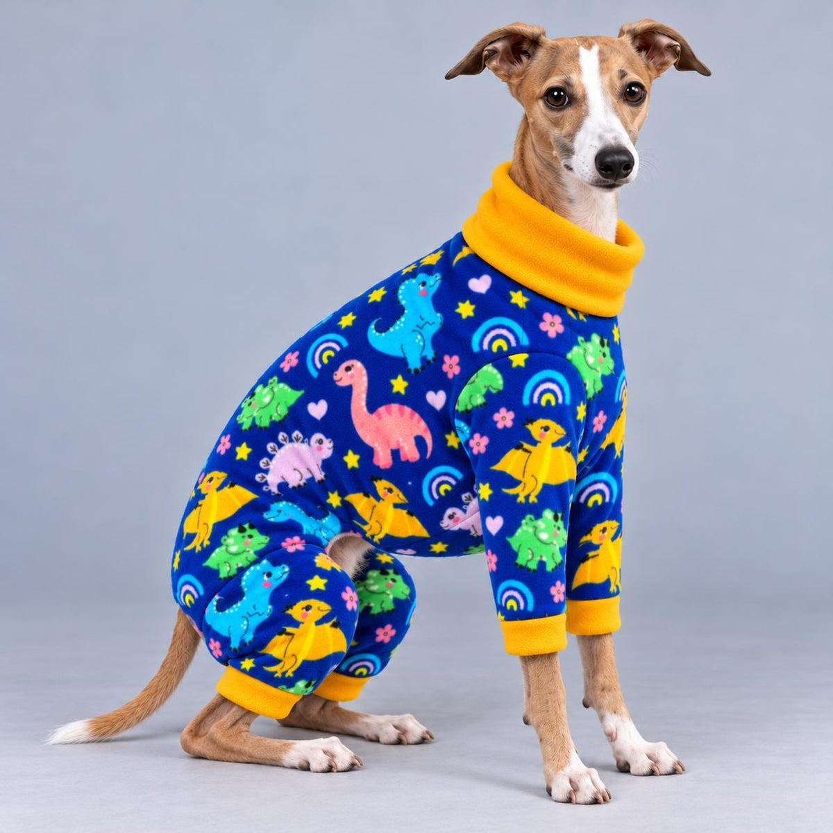Italian Greyhound Fleece Onesie, Four-Leg Dog Pyjamas with Roll Neck, Warm Iggy Winter Clothes, Handmade Sighthound Jumper