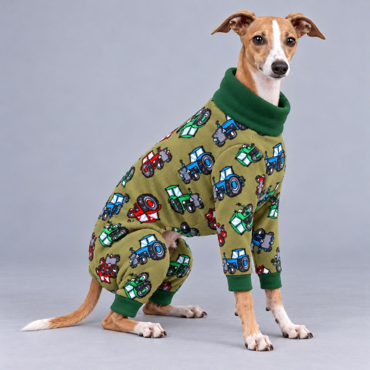 Italian Greyhound Fleece Onesie, Four-Leg Dog Pyjamas with Roll Neck, Warm Iggy Winter Clothes, Handmade Sighthound Jumper